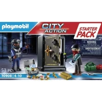 PLAYMOBIL 70908 Starter Pack Policier cambrioleur de coffre-fort, les policiers, Des 5 ans(m-5)