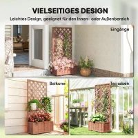 Outsunny plantenbak met klimplantrooster vurenhout latwerk plantenrooster(m-6)