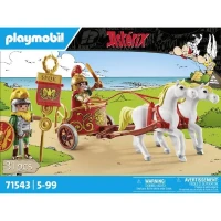 PLAYMOBIL 71543 Char romain et chevaux, Astérix, Personnage de la BD, Avec 2 personnages dont Brutus, 31 pieces, Des 5 ans(m-4)