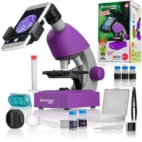 Microscope 40x-640x - BRESSER JUNIOR - Éclairage LED - kit d'expérimentation - violet(m-1)
