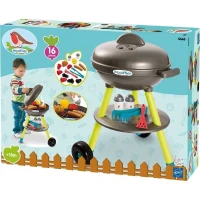 Jouets Ecoiffier - Barbecue Charbon + 16 Accessoires - Outillage de Jardin pour Enfants - Fabriqué en France(m-3)
