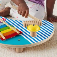 Fisher-Price-Table musicale en bois avec instruments de percussion HXT91(m-4)
