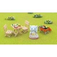 Figurine miniature - SYLVANIAN FAMILIES - La fille éléphant et son set de pique-nique(m-4)