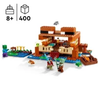 LEGO 21256 Minecraft La Maison de la Grenouille, Jouet avec Figurines d'Animaux, Personnages : Zombie et Explorateur(m-2)