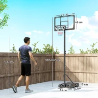 SPORTNOW Cos pentru baschet cu inaltime reglabila, 182-213 cm, Negru(m-3)