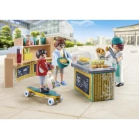 PLAYMOBIL 71538 Stand de restauration rapide, My Life, 54 pieces, Des 5 ans(m-3)