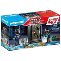 PLAYMOBIL 70908 Starter Pack Policier cambrioleur de coffre-fort, les policiers, Des 5 ans(m-1)