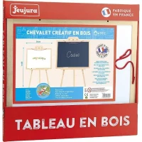 Chevalet créatif en bois - JEUJURA - Ardoise réversible et a suspendre - Lettres aimantées et accessoires inclus(m-2)