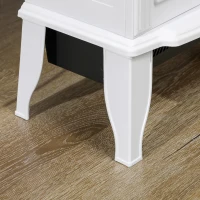 HOMCOM Șemineu Decorativ 1000 W/2000 W cu Temperatură Reglabilă Flăcări LED pentru 15-20 m² 36,5x24x46 cm Alb(m-5)