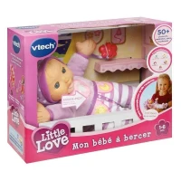 VTECH - Little Love - Mon Bébé a Bercer - Poupée Interactive Rose - Des 12 mois(m-4)