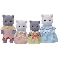 SYLVANIAN FAMILIES - Famille chat persan - 4 personnages articulés et habillés - Pour enfants a partir de 3 ans(m-1)