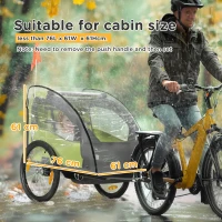 HOMCOM Husă de ploaie pentru remorci de bicicletă pentru copii, cu fereastră, 76 x 61 x 61 cm, transparent(m-3)