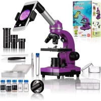 Microscope étudiant BIOLUX SEL - BRESSER JUNIOR - grossissement 40x-1600x - kit d'expérimentation - violet(m-1)