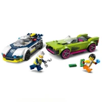 LEGO 60415 City La Course-Poursuite entre la Voiture de Police et la Super Voiture, Jouet avec Minifigurines, Cadeau Enfants(m-3)