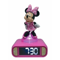 Réveil digital Minnie 3D avec veilleuse lumineuse et effets sonores - LEXIBOOK - Pile - Rose et noir(m-1)