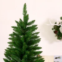Homcom Albero di Natale Artificiale 210cm Base in Metallo Verde Φ91cm(m-3)