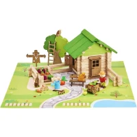 Jeu de Construction Maison et Jardin - JEUJURA - Bois Naturel - 135 Pieces(m-1)