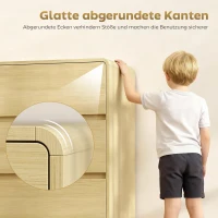 HOMCOM 100 cm dressoir, buffetkast met 6 lades, ladekast voor keuken, woonkamer, eetkamer, naturel hout(m-5)