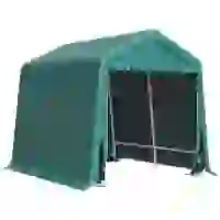 Outsunny Abrigo de Exterior para Ferramentas Bicicleta 2,4x2x2,02 m Abrigo de Armazenamento com 2 Portas  Anti-UV para Jardim Verde(m-10)