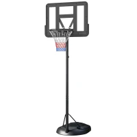 SPORTNOW Canestro Basket ad Altezza Regolabile con Base Riempibile, Canestro da Basket in Acciaio e PE, Nero(m-10)