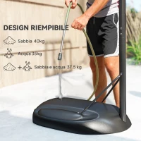 SPORTNOW Canestro Basket ad Altezza Regolabile con Base Riempibile, Canestro da Basket in Acciaio e PE, Nero(m-6)