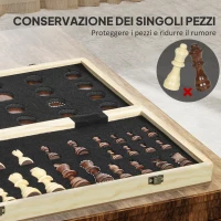 SPORTNOW Scacchiera Pieghevole per Scacchi e Dama con Scomparti, in Legno e Metallo, 38.5x38.5x2.8 cm, Bianco e Nero(m-6)