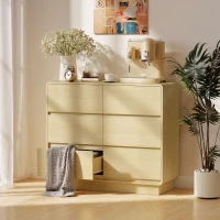 HOMCOM 100 cm Sideboard, kredens z 6 szufladami, komoda do kuchni, salonu, jadalni, drewno naturalne(m-2)