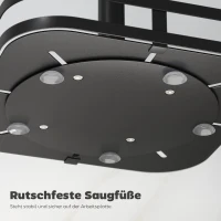 HOMCOM Drehbares Gewürzregal, 2-stufiges Design, Saugfüße, Metall, Schwarz(m-7)