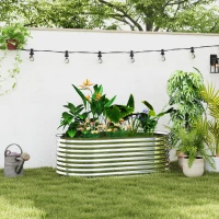 Outsunny Raised garden bed, rust-resistant galvanized steel 160 x 80 x 56 cm silver(m-2)