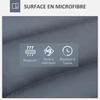 HOMCOM Fauteuil de sol paresseux pivotant 360° avec dossier inclinable design capitonné 62 x 62 x 95 cm gris foncé(m-6)