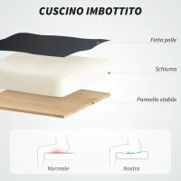 HOMCOM Sedia da Ufficio Reclinabile a 155° con Poggiapiedi, Doppia Imbottitura e Rivestimento in Finta Pelle, Nero(m-6)