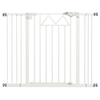 PawHut Barrera para Perros Extensible con Cierre Automático y Sistema de Doble Bloqueo 74-100x76 cm Blanco