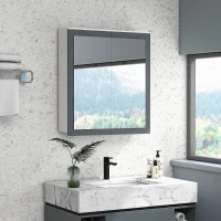 kleankin Armadio da Bagno con Specchio Armadio da Bagno da Appendere con 2 Ante in Vetro e Ripiani Regolabili 69x17x75,5 cm Bianco(m-2)