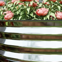 Outsunny Raised garden bed, rust-resistant galvanized steel 160 x 80 x 56 cm silver(m-5)