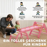 AIYAPLAY Indoor klimrek, 5-in-1 opvouwbare klimdriehoek met glijbaan, klimboog(m-8)