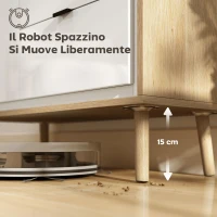 HOMCOM Credenza Moderna con 3 Cassetti e Armadietto, Ripiano Interno Regolabile e Ante Lucide, Bianco e Rovere(m-8)