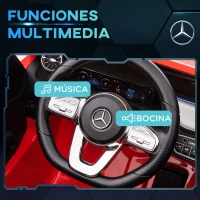 HOMCOM Coche Eléctrico para Niños Mercedes-Benz EQA 12V Control Remoto Música Bocina Velocidad 3-8 km/h 111,5x69x52,5 cm Rojo(m-7)