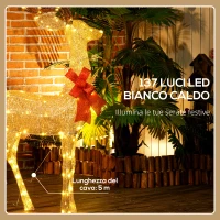 Outsunny Decorazione Natalizia da Esterno a Renna con 137 Luci LED per Casa e Giardino, Colore Oro(m-5)