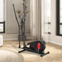 SPORTNOW Vélo elliptique pour la maison ultra silencieux, magnétique 8 niveaux résistance, écran LED, capteur de pouls, noir(m-10)