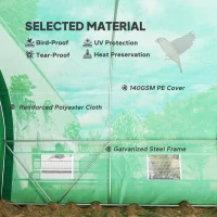 Outsunny 6 x 3(m) Polytunnel Greenhouse with Upgraded Structure, Mesh Door and Windows, 15 Plant Labels, Green(m-6)