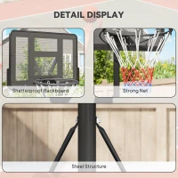 SPORTNOW Height Adjustable Basketball System, Freestanding Basketball Hoop and Stand w/ Wheels, 167-228cm(m-7)