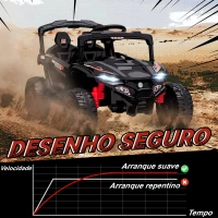 AIYAPLAY Carro Elétrico para Crianças 12V com 2 Motores Suspensão Traseira Faróis e Música 88x57,5x55,5 cm Preto(m-6)