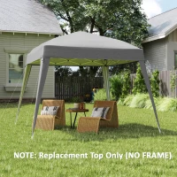 Outsunny Vervangingsdak Paviljoen, Vervangzeil voor 3 x 3 m Tuinpaviljoen, Gartentent dak Vervanging, UPF50+, Oxford-Stof, Lichtgrijs(m-2)