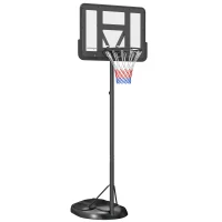 SPORTNOW Canestro Basket ad Altezza Regolabile con Base Riempibile, Canestro da Basket in Acciaio e PE, Nero(m-1)