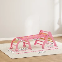 AIYAPLAY Indoor klimrek, 5-in-1 opvouwbare klimdriehoek met glijbaan, klimboog(m-3)