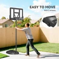 SPORTNOW Height Adjustable Basketball System, Freestanding Basketball Hoop and Stand w/ Wheels, 167-228cm(m-4)