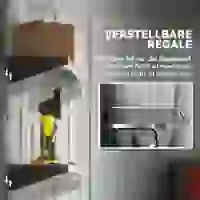 Outsunny Szopa ogrodowa, zewnętrzna szopa z blachy falistej, design ścian, regulowane półki, zamykane drzwi ciemnoszary(m-5)