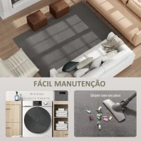 HOMCOM Tapete para Sala de Estar 230x160 cm Tapete Lavável à Máquina Pelo Longo Macio Estilo Moderno Crinza(m-5)