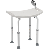 HOMCOM Tabouret Douche Réglable Antidérapant Blanc 136Kg