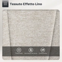 HOMCOM Set 2 Sgabelli da Bar con Altezza Regolabile, Seduta Girevole in Tessuto e Poggiapiedi, Beige(m-6)